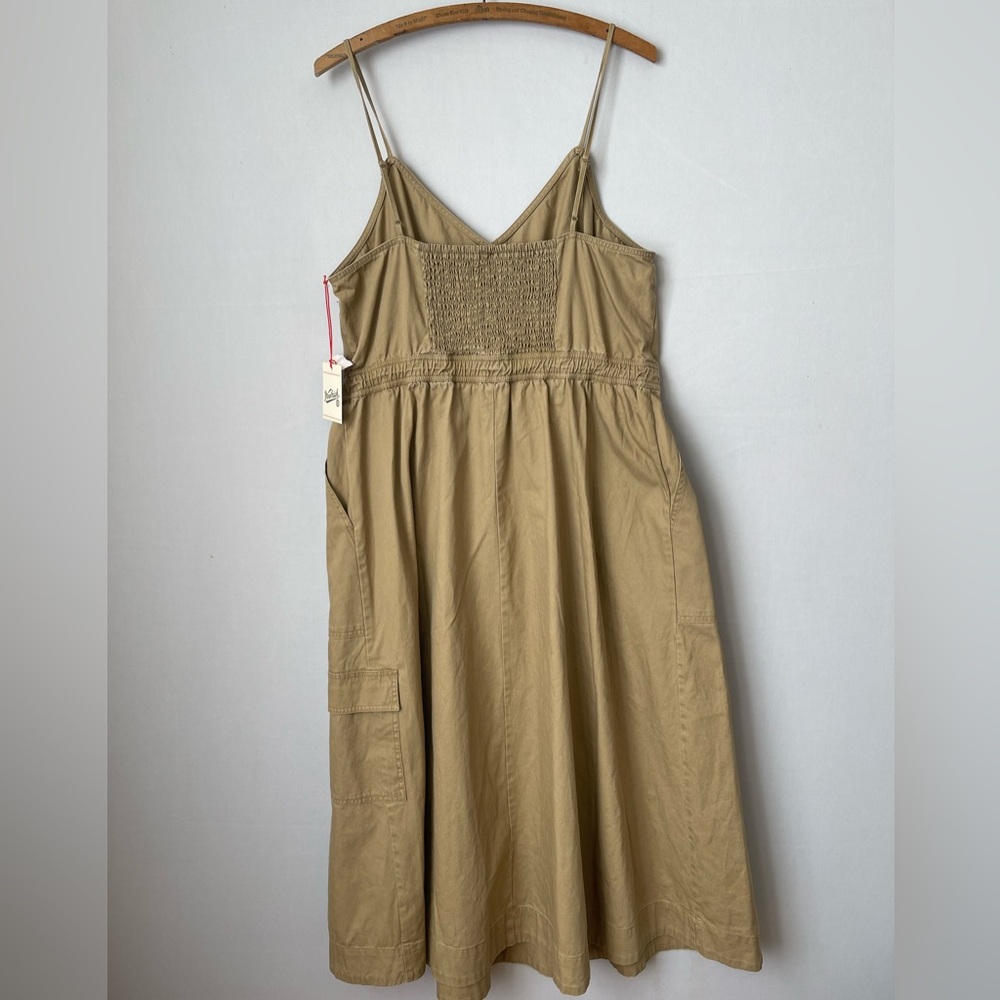Tan Drawstring Utility Dress Large - Picture 7 of 11
